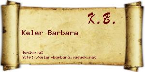 Keler Barbara névjegykártya
