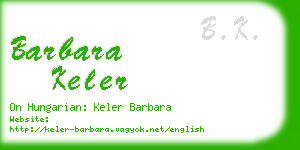barbara keler business card